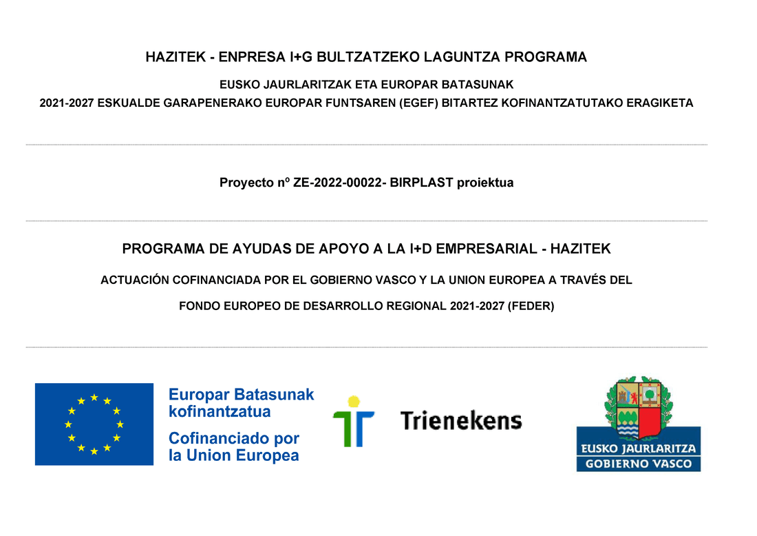 Cartel de financiación — Proyecto BIRPLAST 2022